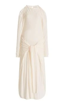 推荐Subtle Studios - Tie-Front Plissé Maxi Dress - White - S - Moda Operandi商品