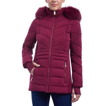 推荐Petite Faux-Fur-Trim Hooded Puffer Coat, Created for Macy's商品
