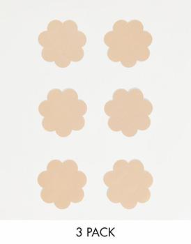 商品Fashionkilla | Fashionkilla adhesive 3 pack nipple covers in beige,商家ASOS,价格¥45图片