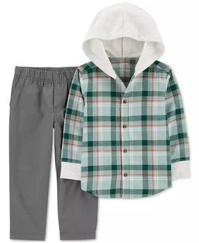 Carter's | Toddler Boys 2-Pc. Plaid Hooded Button-Down Shirt & Solid Pants Set,商家Macy's,价格¥147