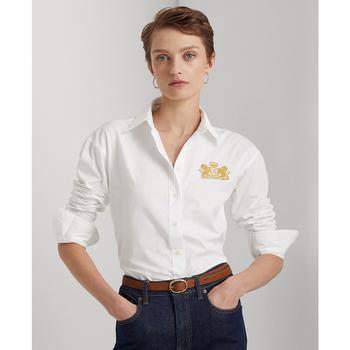 Ralph Lauren | Women's Long Sleeve Lion Crest Twill Shirt商品图片,7折×额外8折, 额外八折