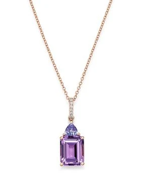 Bloomingdale's | Amethyst & Tanzanite Pendant Necklace in 14K Rose Gold, 18" - Exclusive,商家Bloomingdale's,价格¥5982