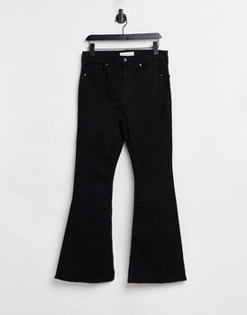 冬装topshop jamie, Topshop | Topshop Jamie flared jeans in pure black商品图片 7.4折