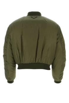 Prada | Military green nylon padded bomber jacket 