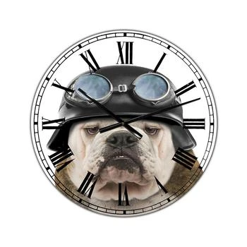 Designart | Dog with Biker Helmet Oversized Modern Wall Clock - 36" x 28" x 1",商家Macy's,价格¥1482