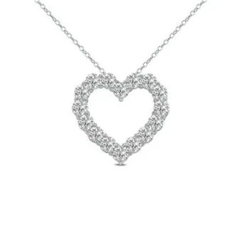 Diana M Jewels | Diana M Jewels - 14kt .50cts Lab Grown Open Heart Diamond Pendant Necklace,商家ELITE FINDS,价格¥2924