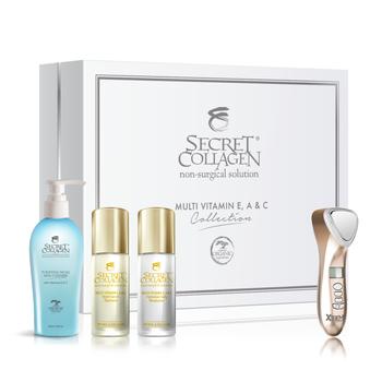 加拿大美容仪, Secret Collagen | Complete Daily Stem Cell Anti-Aging Skin De-stress Collection with Skin Rejuvenation Device商品图片 1.1折