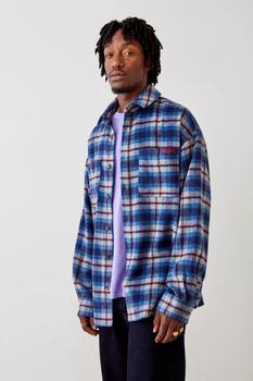 BDG | BDG Blue Brushed Fleece Check Shirt商品图片,