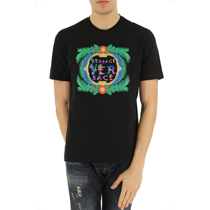 夏装范思哲短袖, Versace | VERSACE 范思哲 黑色棉男士T恤 A79242-A224620-A008商品图片 独家减免邮费