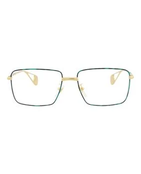 Gucci | Square-Frame Metal Optical Frames 2.1折×额外9折, 独家减免邮费, 额外九折