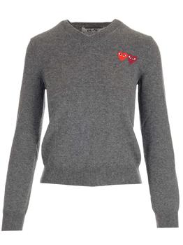 Comme des Garcons | Comme des Garçons Play Logo Embroidered Knitted Sweater商品图片,8.6折
