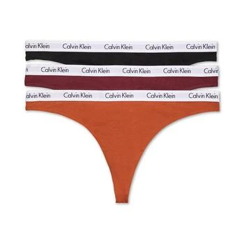 Calvin Klein | Carousel Cotton 3-Pack Thong Underwear QD3587 6折, 独家减免邮费