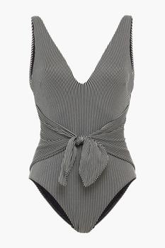推荐Bellitude tie-front metallic ribbed swimsuit商品