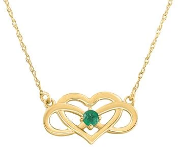 Pompeii3 | Emerald Gemstone Heart Pendant 10k Gold Women's 18" Necklace,商家Premium Outlets,价格¥11693