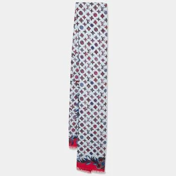 [二手商品] Louis Vuitton | Louis Vuitton Multicolor Printed Wool Fringed Scarf 7.9折