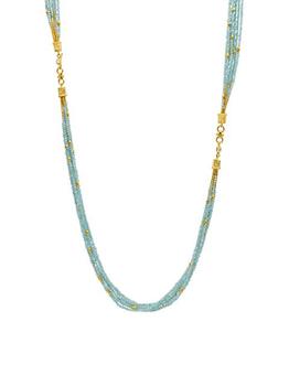 商品Gurhan | 22K & 24K Yellow Gold, Amazonite, & Diamond Necklace,商家Saks Fifth Avenue,价格¥66232图片