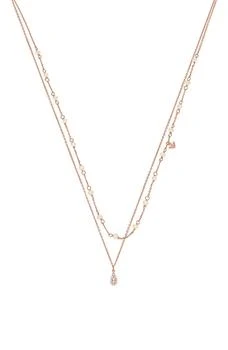 推荐Cultured Pearl & CZ Layered Chain Necklace商品