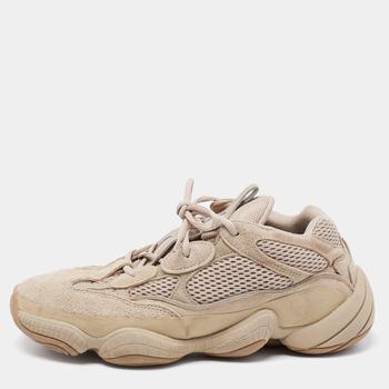 yeezy500, [二手商品] YEEZY | Yeezy x Adidas Beige Suede And Mesh Yeezy 500 Lace Up Sneakers Size 43 1/3商品图片 7.5折
