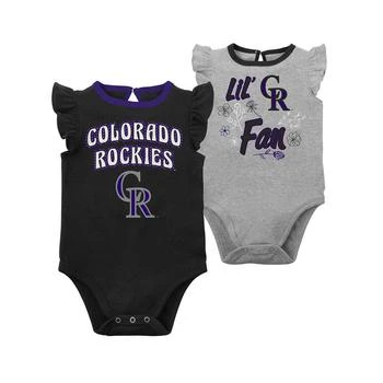 Outerstuff | Baby Girls Black, Heather Gray Colorado Rockies Little Fan Two-Pack Bodysuit Set,商家Macy's,价格¥238