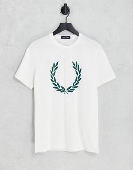 商品Fred Perry | Fred Perry large laurel wreath print t-shirt in white,商家ASOS,价格¥492图片