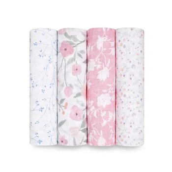aden + anais | Baby Girls Floral Swaddle Blankets, Pack of 4 