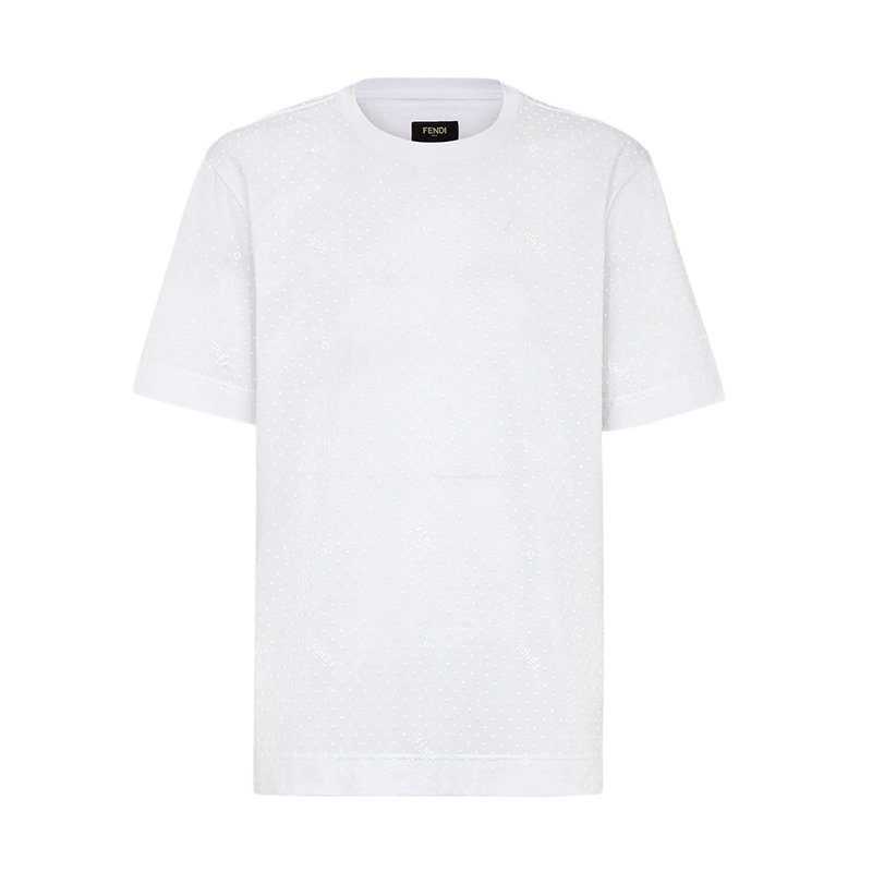 Fendi | 【预售3-7天】FENDI/芬迪 22年早春新款 男士白色纯棉3D效果微印短袖T恤FY0936AH0JF0QA0商品图片,包邮包税