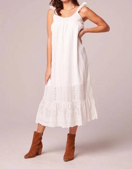 推荐Prairie Wind Eyelet Midi Dress in White商品