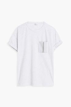 推荐Bead-embellished mélange stretch-cotton jersey T-shirt商品