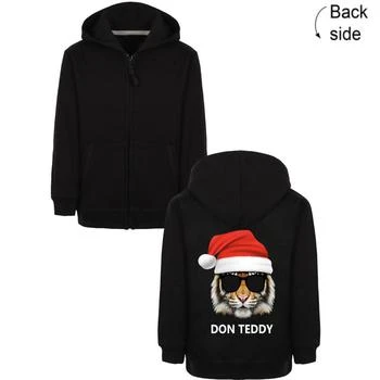 推荐Tiger with santa hat black hoodie商品
