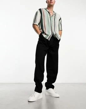 推荐Only & Sons loose fit smart trouser with pleat detail in black商品