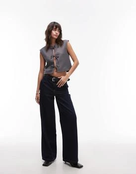 Topshop | Topshop tie front cropped waistcoat in grey marl,商家ASOS,价格¥88