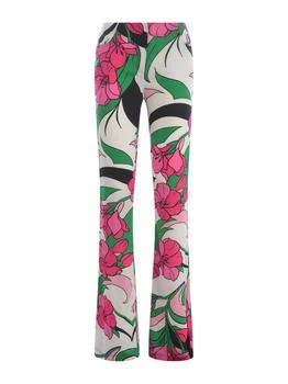 推荐Pinko High-Waist Floral-Printed Bootcut Trousers商品