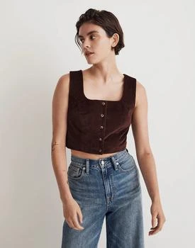 Madewell | Corduroy Twill Button-Front Crop Bralette Top 4折