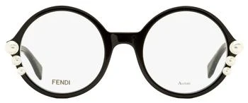 推荐Fendi Women's Round Pearl Eyeglasses FF0298 807 Black 51mm商品