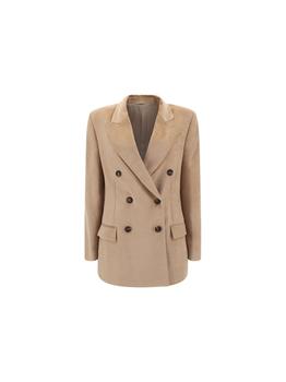 推荐Brunello Cucinelli Women's  Brown Viscose Outerwear Jacket商品