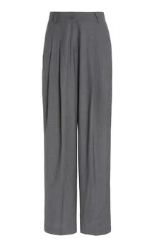 推荐The Frankie Shop - Gelso Pleated Woven Wide-Leg Trousers - Grey - XS - Moda Operandi商品