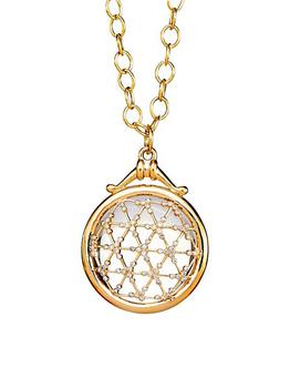 商品Cosmic 18K Yellow Gold, Diamond, & Rock Crystal Illusion Pendant Necklace图片