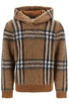 推荐Burberry mohair and wool blend pullover featuring jacquard tartan商品