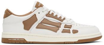 product White & Brown Low Skel Top Sneakers image