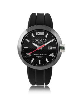 推荐One Automatico黑色PVD不锈钢男士手表配皮革和硅胶表带套装商品