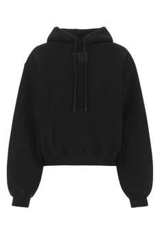 Alexander Wang | Alexander Wang Logo Printed Drawstring Hoodie,商家Cettire,价格¥1949