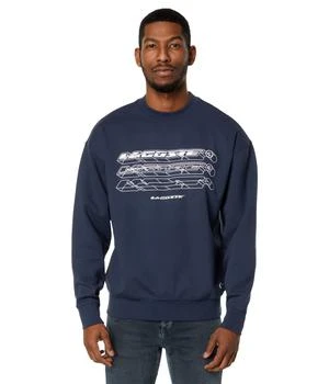 Lacoste | Long Sleeve Loose Fit Double Face Front Graphic Crew Neck Sweatshirt 3.9折