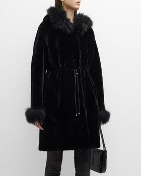 推荐Lamb Shearling Parka Jacket w/ Cashmere Goat Trim商品