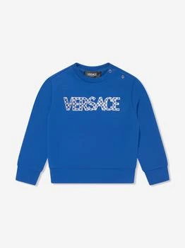 Versace | Baby Boys Damier Logo Sweatshirt in Blue,商家Childsplay Clothing,价格¥1707
