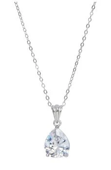 Savvy Cie Jewels | Sterling Silver Pear Cubic Zirconia Pendant Necklace 1.8折