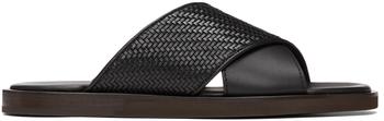 zegna鞋, Zegna | Black Pelletessuta Baleari Sandals商品图片 4.4折