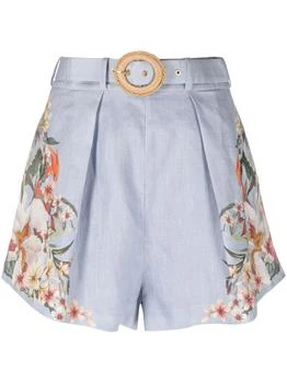 推荐ZIMMERMANN - Floral Print Linen Shorts商品