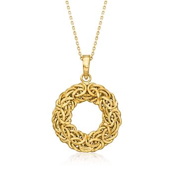 商品Canaria 10kt Yellow Gold Byzantine Open-Circle Pendant Necklace图片