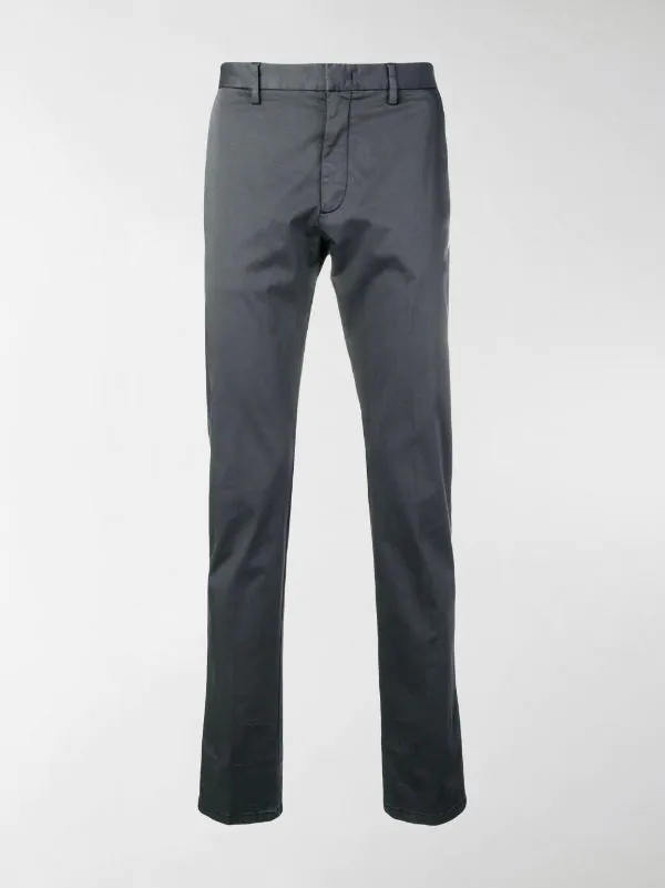Zegna | ZEGNA 男士灰色修身斜纹棉质休闲裤 VS108-ZZ357-K08商品图片,满$250享9.8折, 独家减免邮费, 满折