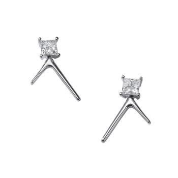 商品AME | Âme Trio 18K White Gold, Lab-Grown Diamond 1.40ct. tw. Medium Square Stud Earrings,商家Premium Outlets,价格¥15942图片